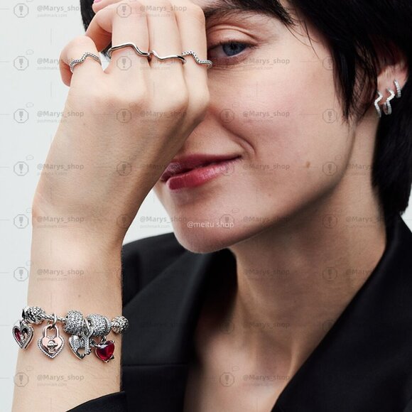 Pandora Red Heart & Arrow Murano Glass Dangle Charm - Picture 6 of 6